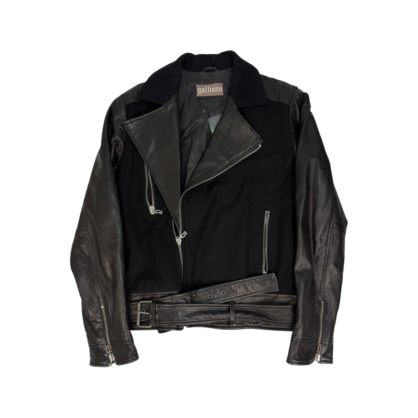 Vintage Galliano Lederjacke schwarz Gr. 52