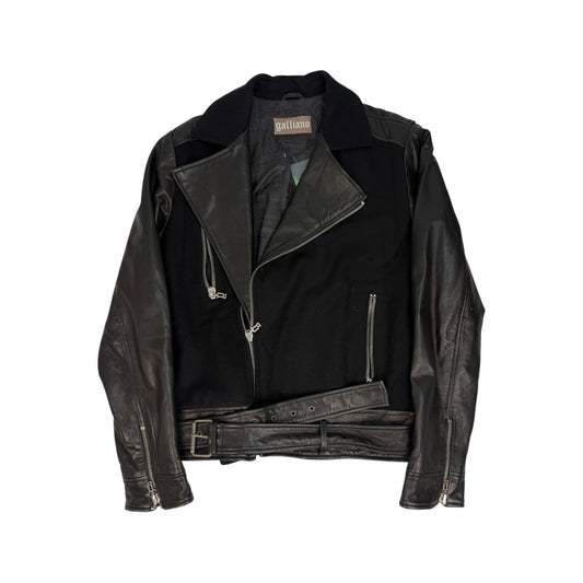 Vintage Galliano Lederjacke schwarz Gr. 52
