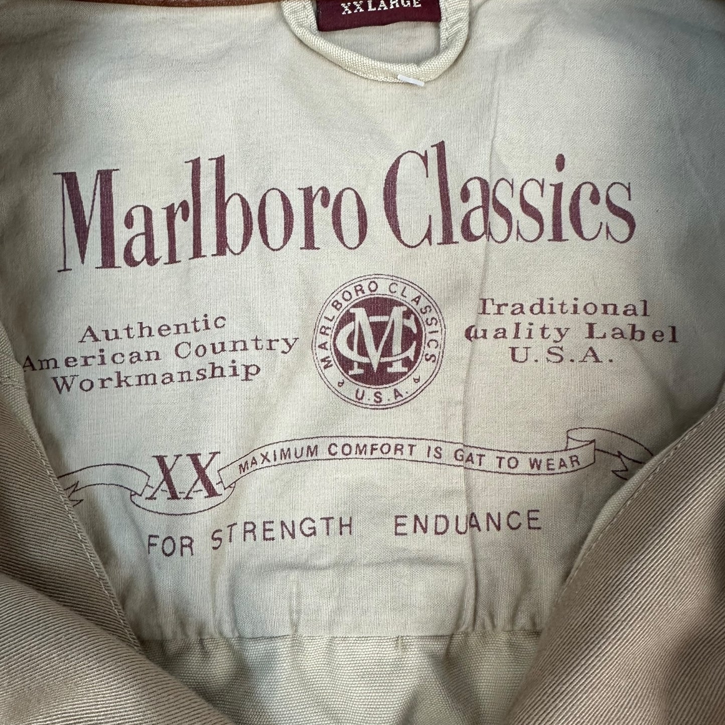 Vintage Marlboro Classics Jacke beige / braun XXL