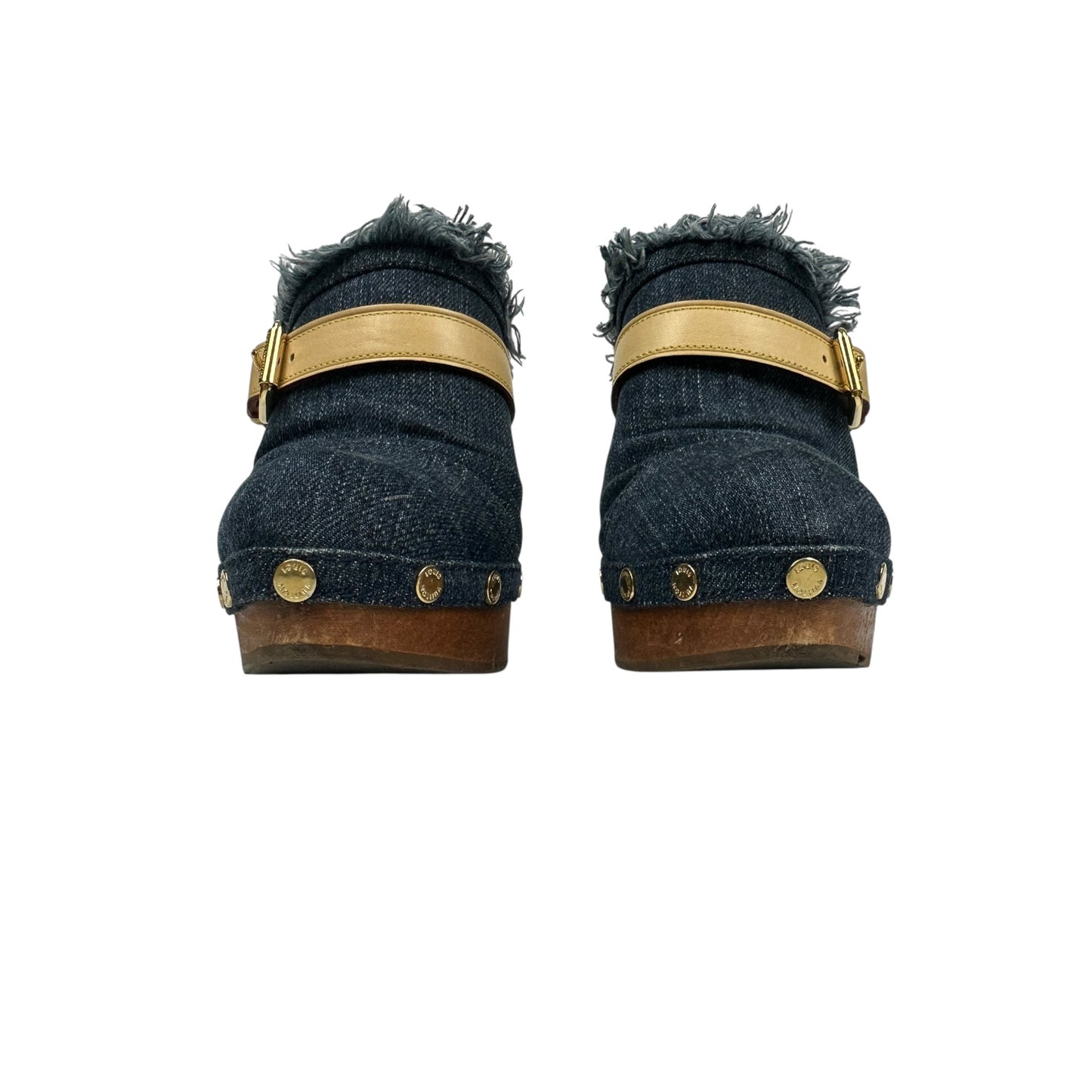 Vintage Louis Vuitton Heels Denim / Holz 38