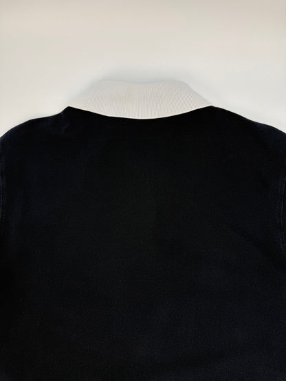 Fendi Polohemd Langarm dunkelblau / weiß Gr. M