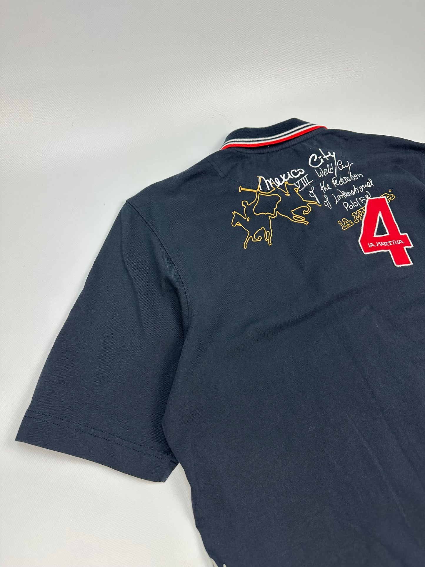 Vintage La Martina Polohemd schwarz/weiß XXL