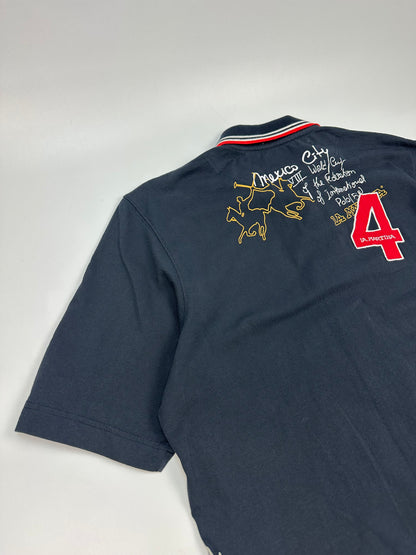 Vintage La Martina Polohemd schwarz/weiß XXL