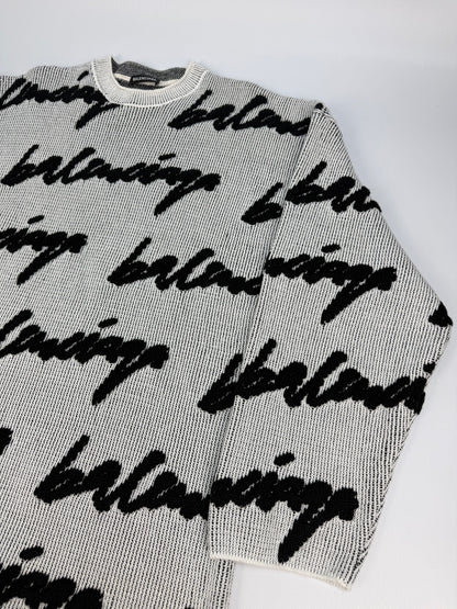 Balenciaga Pullover weiß / schwarz Gr. M