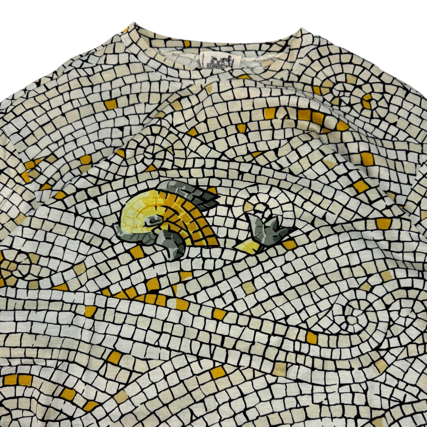Vintage Hermes Mosaik T-Shirt weiß Gr. S