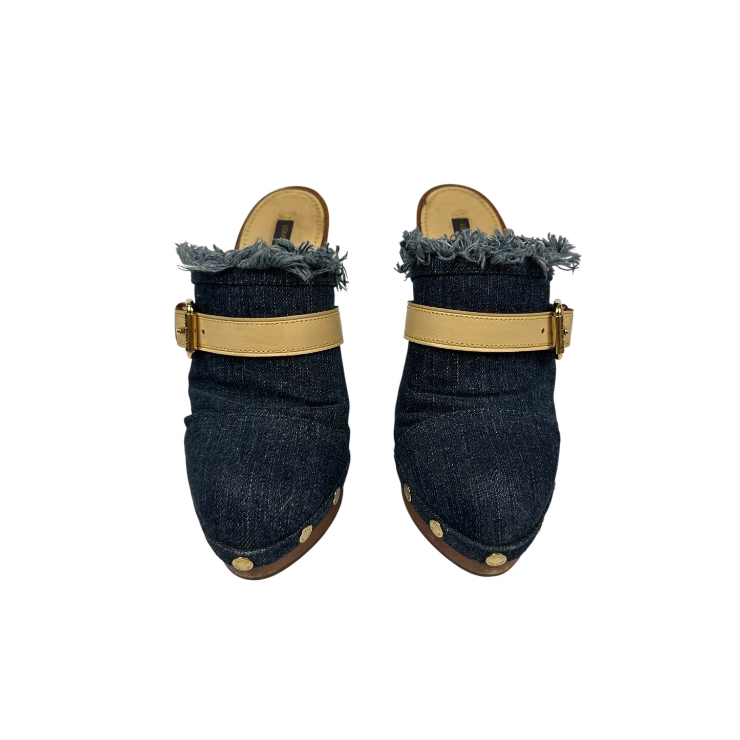 Vintage Louis Vuitton Heels Denim / Holz 38