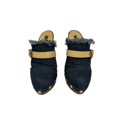 Vintage Louis Vuitton Heels Denim / Holz 38