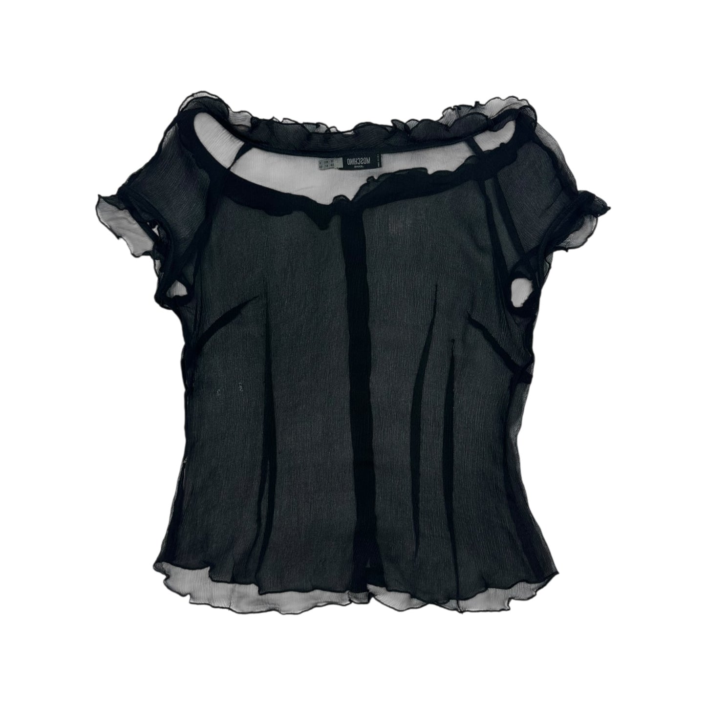 Vintage Moschino Jeans Mesh Bluse schwarz Damen L