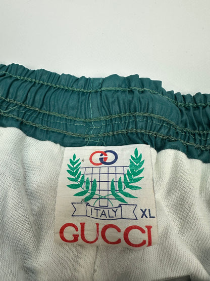 Vintage Gucci Trackpants weiß/grün Gr. XL