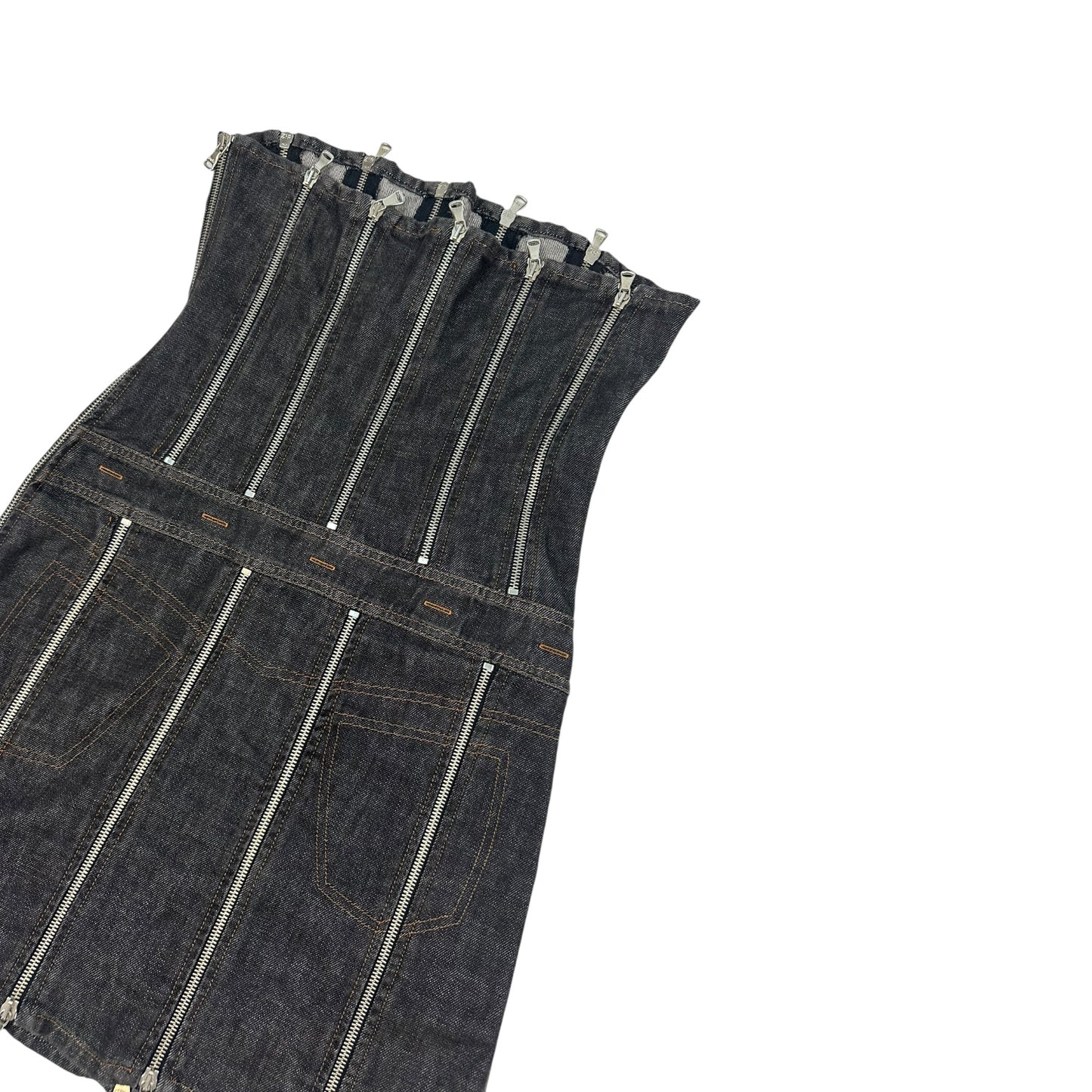 Vintage Dolce & Gabbana Reisverschluss Kleid  dunkelgrau 28/42
