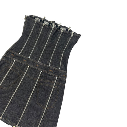 Vintage Dolce & Gabbana Reisverschluss Kleid  dunkelgrau 28/42