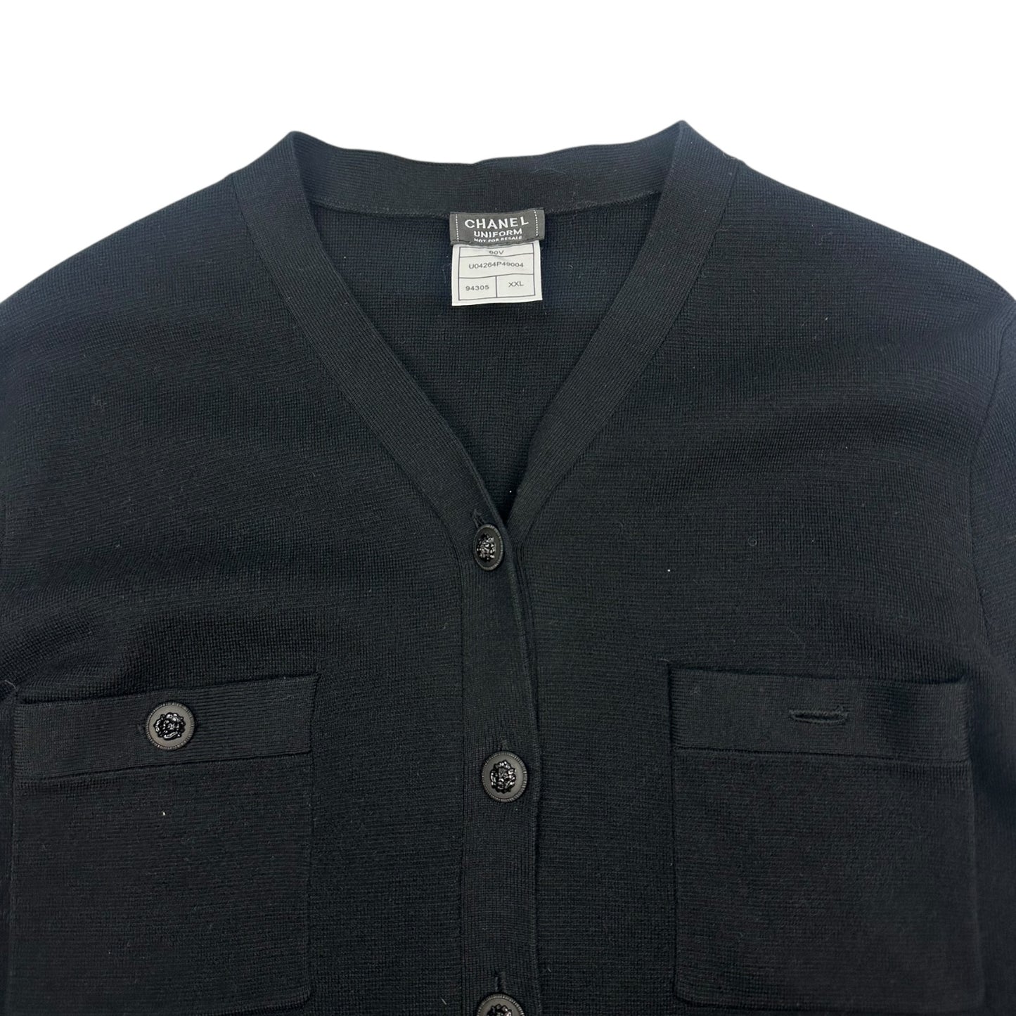 Vintage Chanel Uniform Strickjacke schwarz Damen XXL