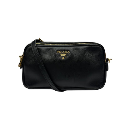 Prada Umhängetasche schwarz/gold