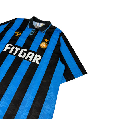 Vintage Umbro Inter Mailand Fußballtrikot blau / schwarz Gr. XL