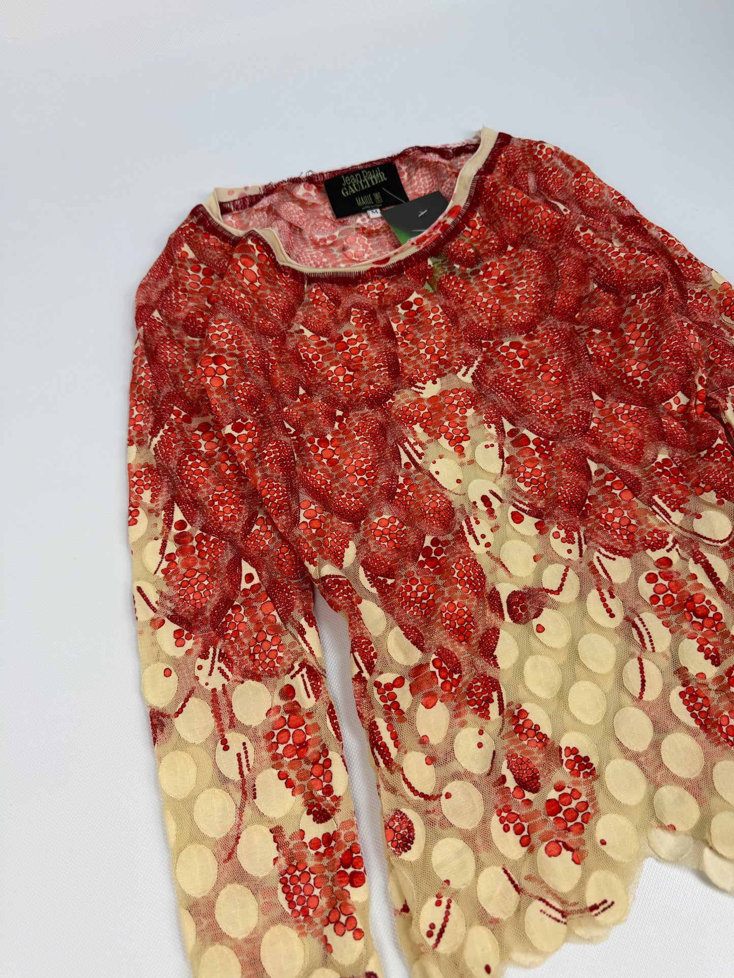 Vintage Jean Paul Gaultier Erdbeeren T-Shirt rot Gr. M