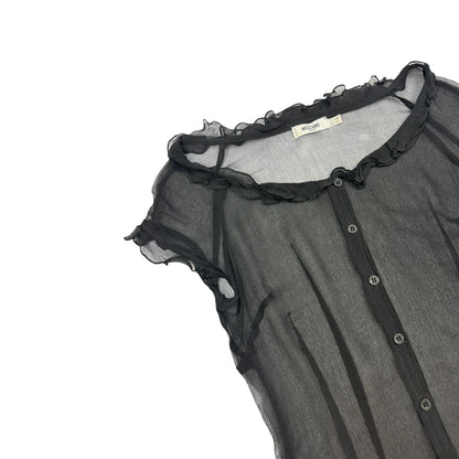 Vintage Moschino Jeans Mesh Bluse schwarz Damen L