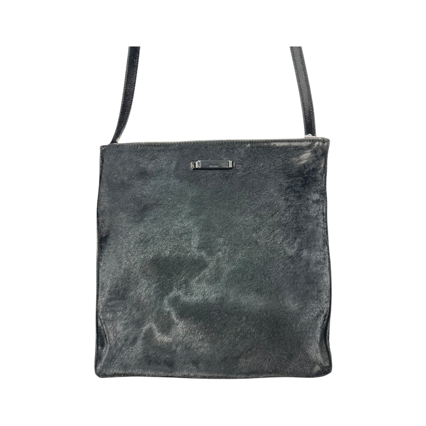 Vintage Prada Umhängetasche Ponyhair schwarz