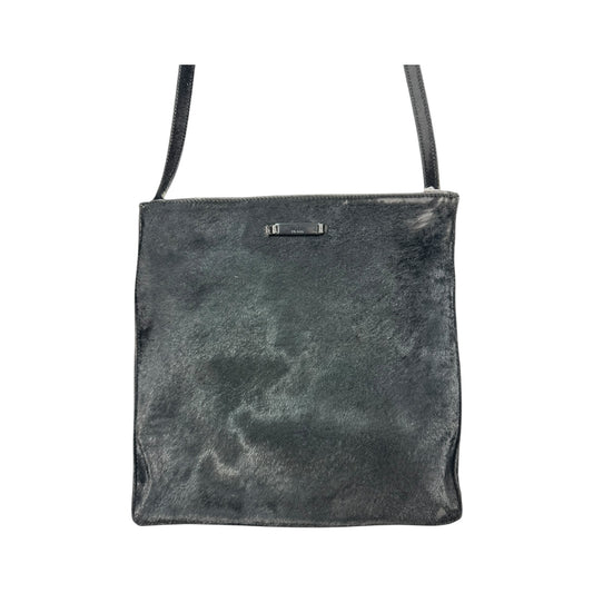 Vintage Prada Umhängetasche Ponyhair schwarz