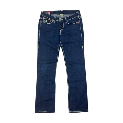 Vintage Teue Religion Jeanshose blau/weiß Gr. 28