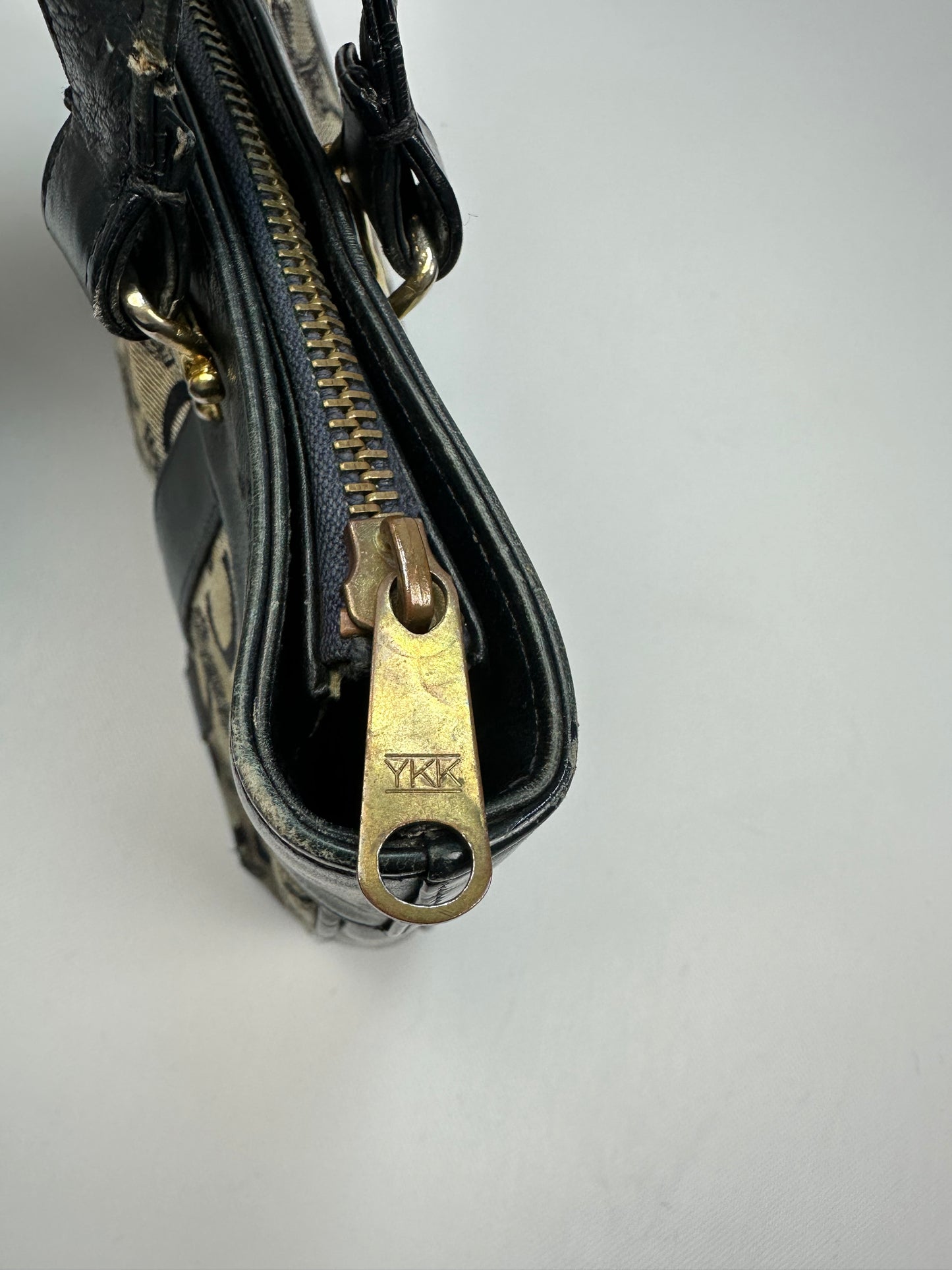 Vintage Coach Handtasche grau/gold