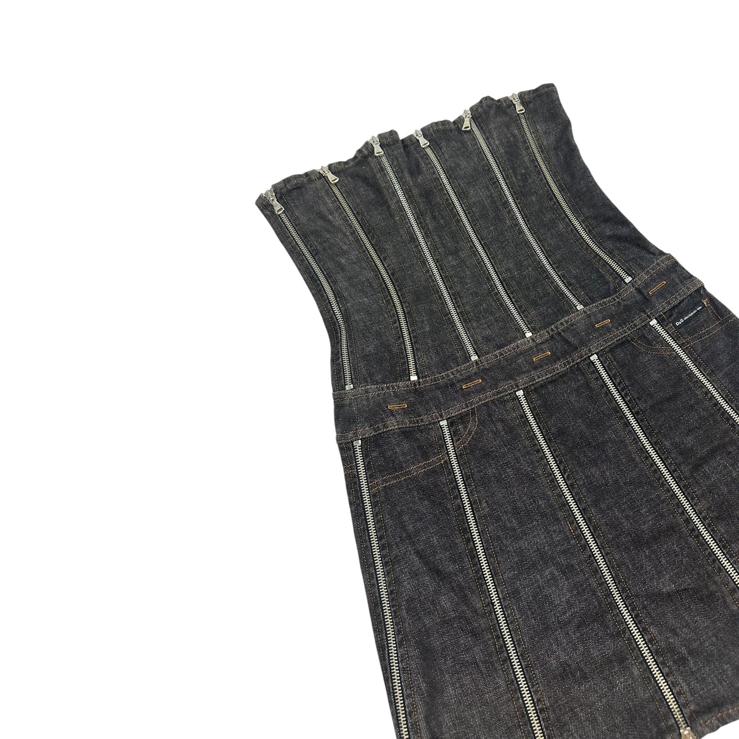 Vintage Dolce & Gabbana Reisverschluss Kleid  dunkelgrau 28/42