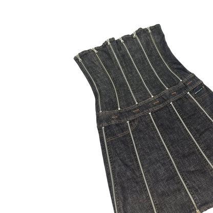 Vintage Dolce & Gabbana Reisverschluss Kleid  dunkelgrau 28/42