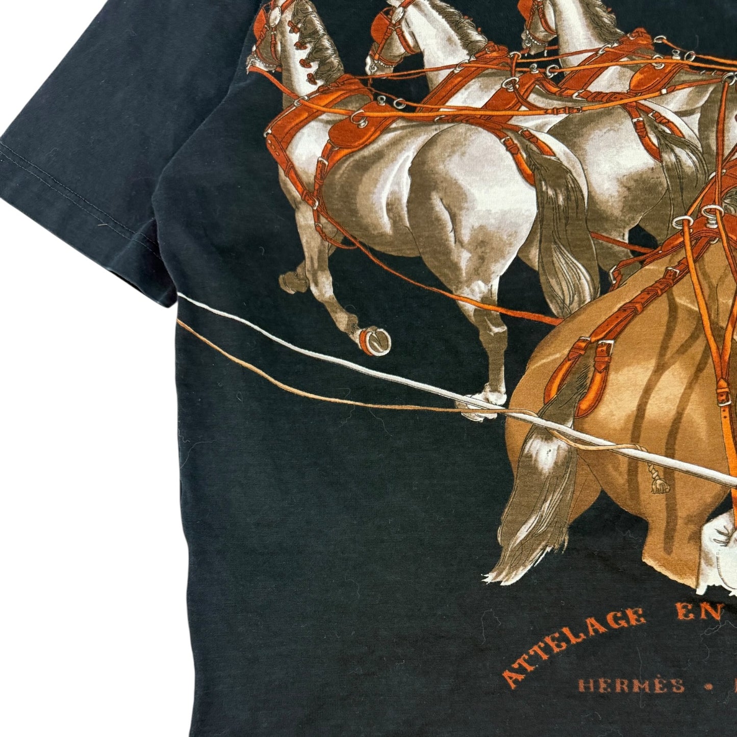 Vintage Hermes Reiter T-Shirt schwarz Gr. S
