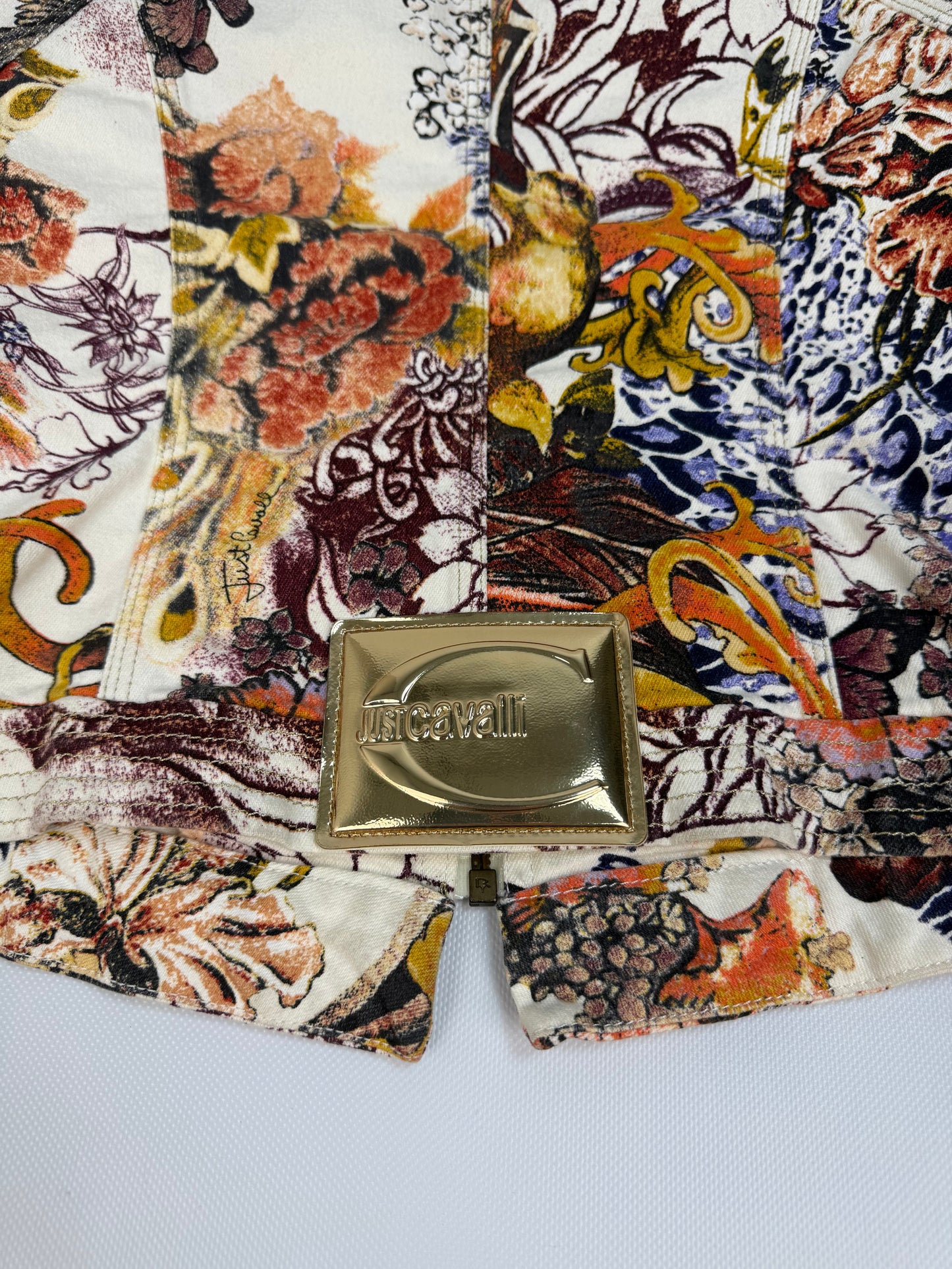 Vintage Just Cavalli Jacke weiß / orange Gr. S