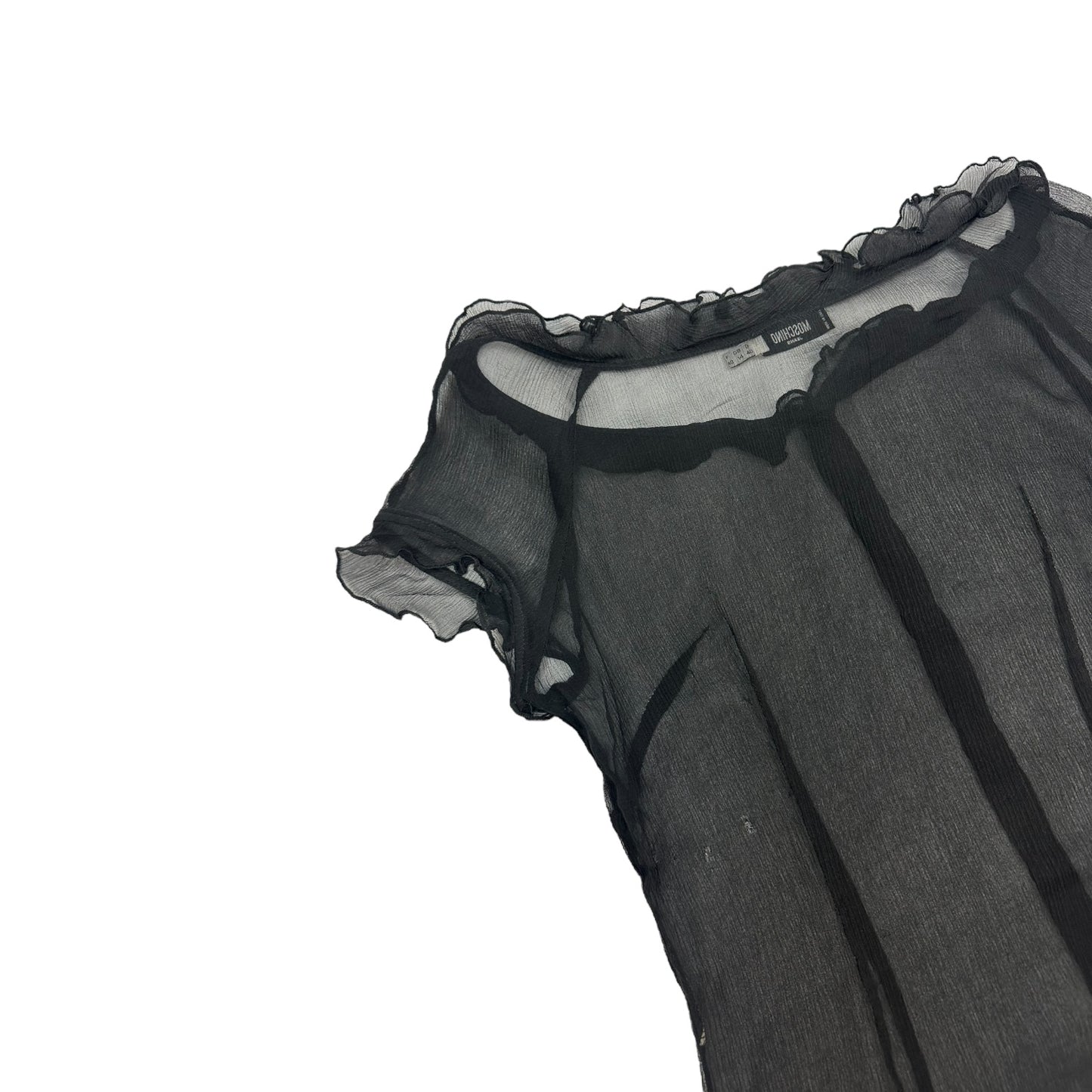 Vintage Moschino Jeans Mesh Bluse schwarz Damen L