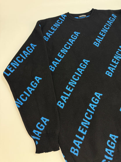 Balenciaga Pullover blau / schwarz Gr. S