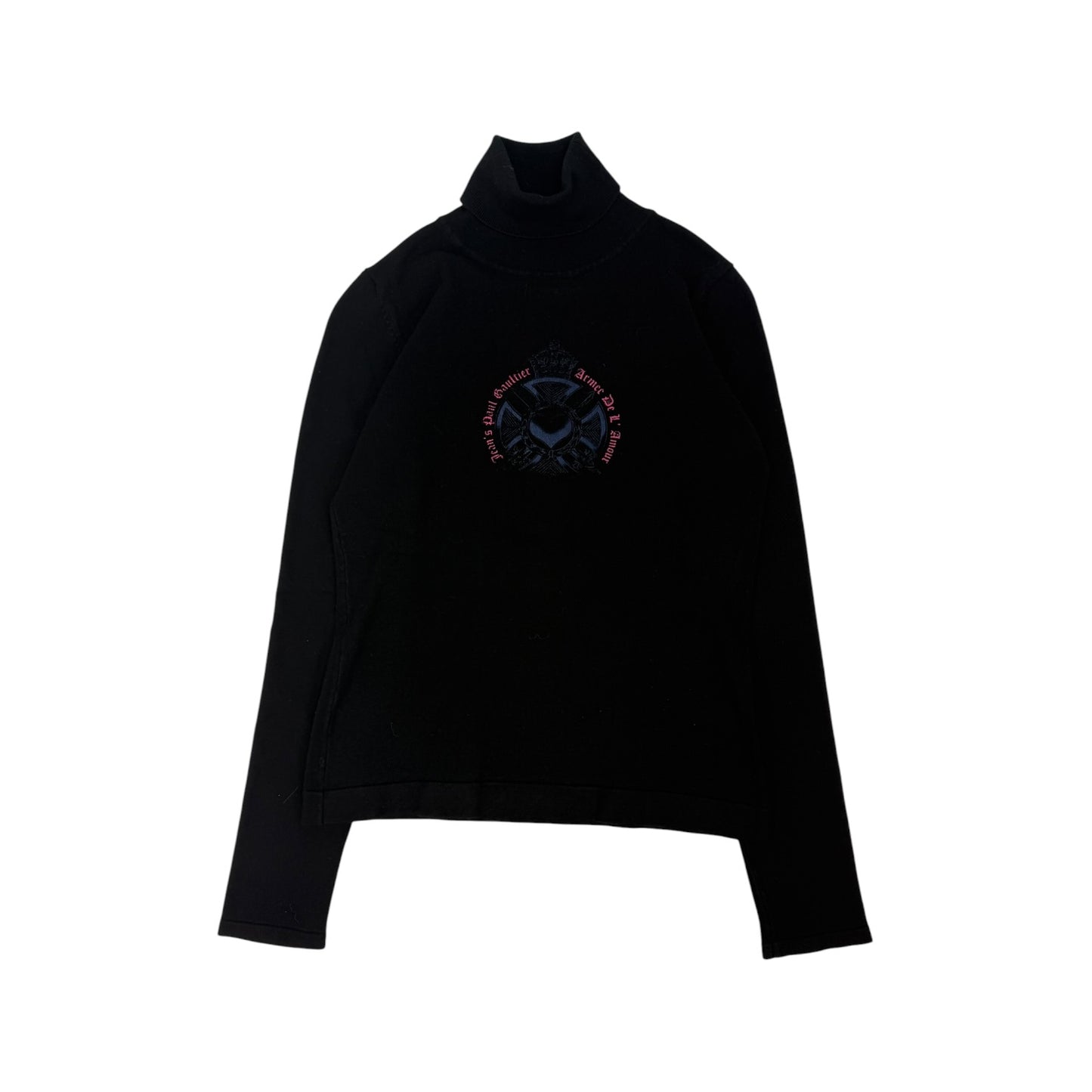 Vintage Jean Paul Gaultier Rollkragen Pullover schwarz Gr. Damen S