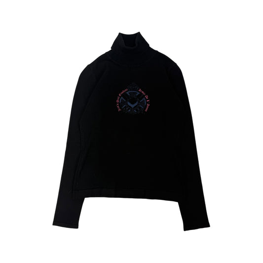 Vintage Jean Paul Gaultier Rollkragen Pullover schwarz Gr. Damen S