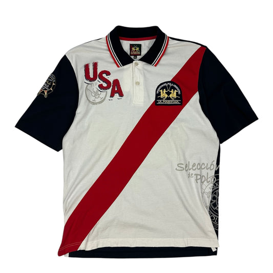 Vintage La Martina Polohemd schwarz/weiß XXL