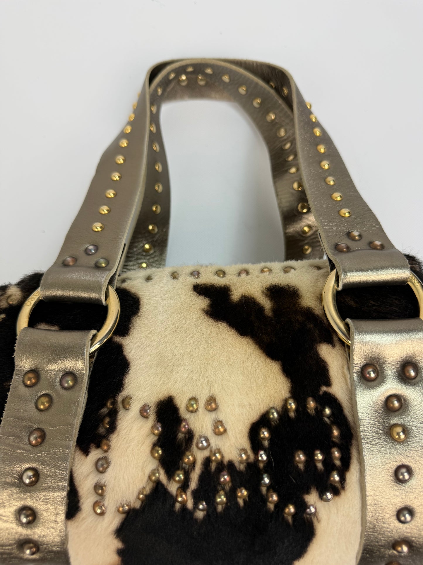Vintage Dolce & Gabbana Tasche Cow Silber / Gold