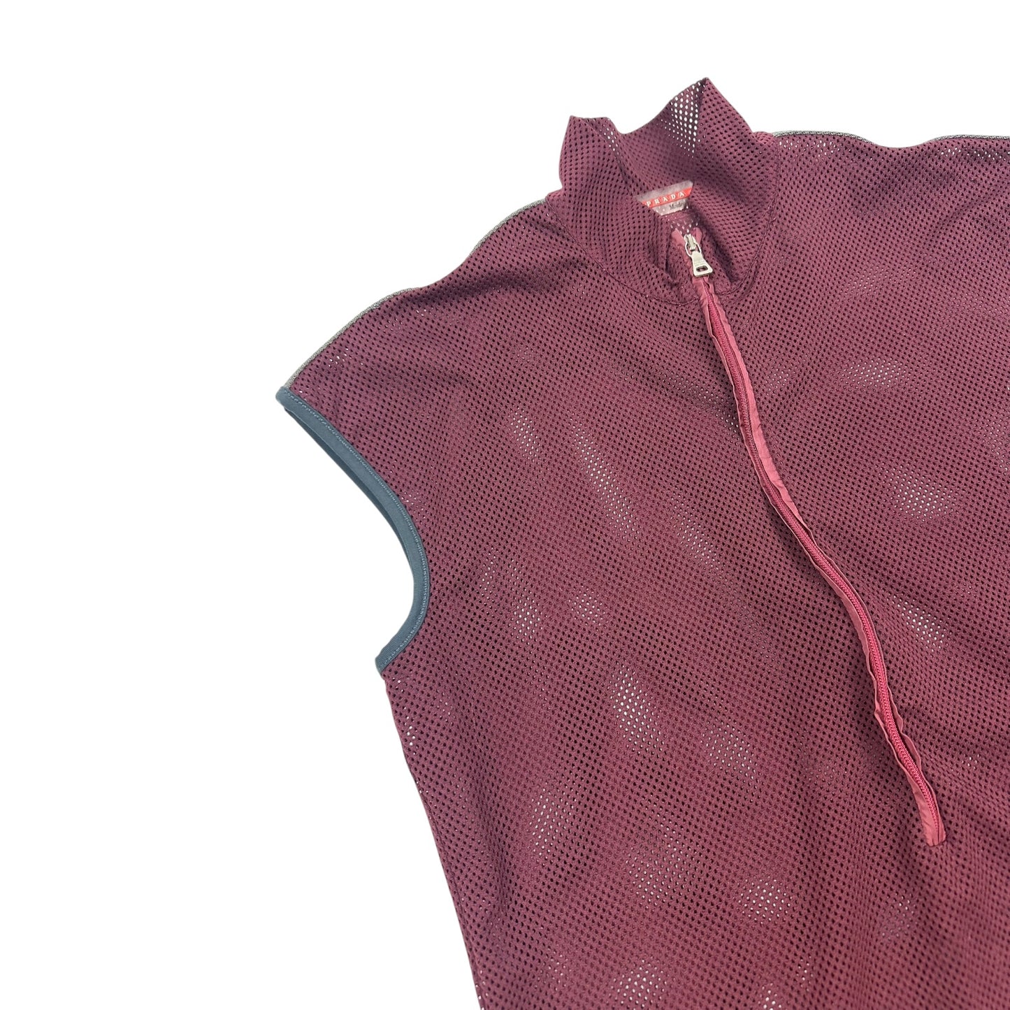 Vintage Prada Mesh Weste rot L