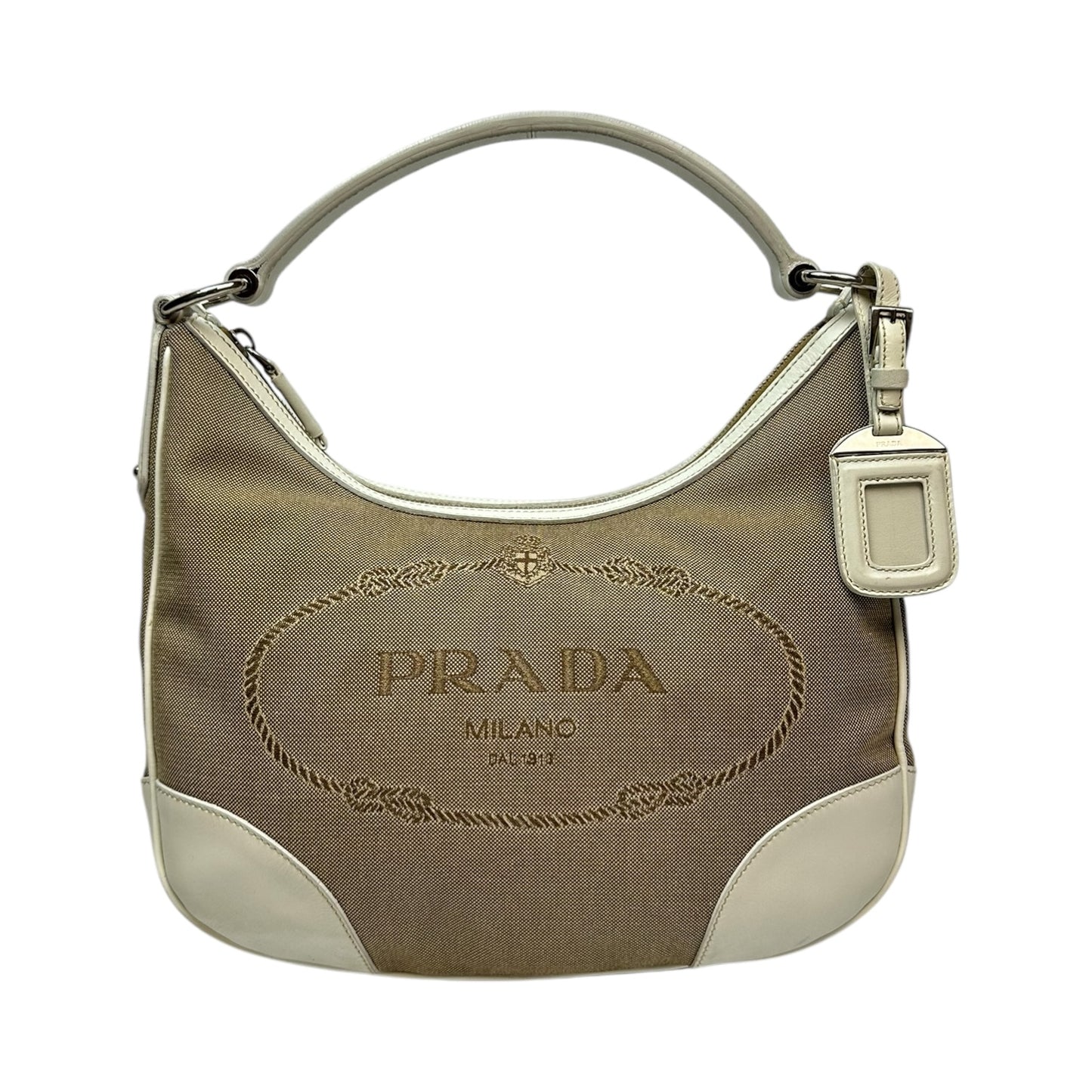 Prada Jacquard Handtasche beige/braun