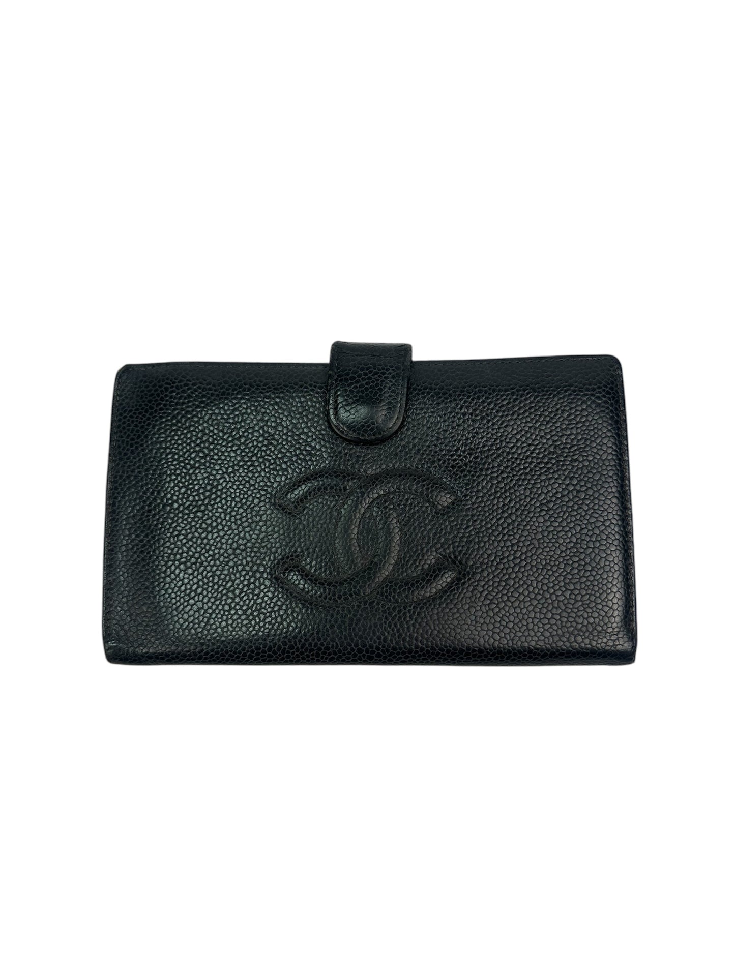 Chanel Portmonaie schwarz Echtleder