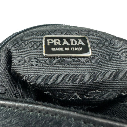 Vintage Prada Umhängetasche Ponyhair schwarz