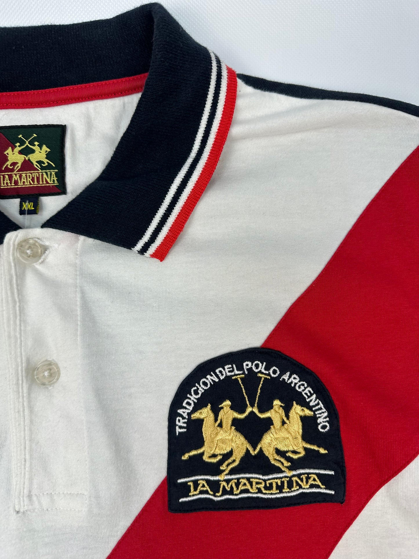 Vintage La Martina Polohemd schwarz/weiß XXL