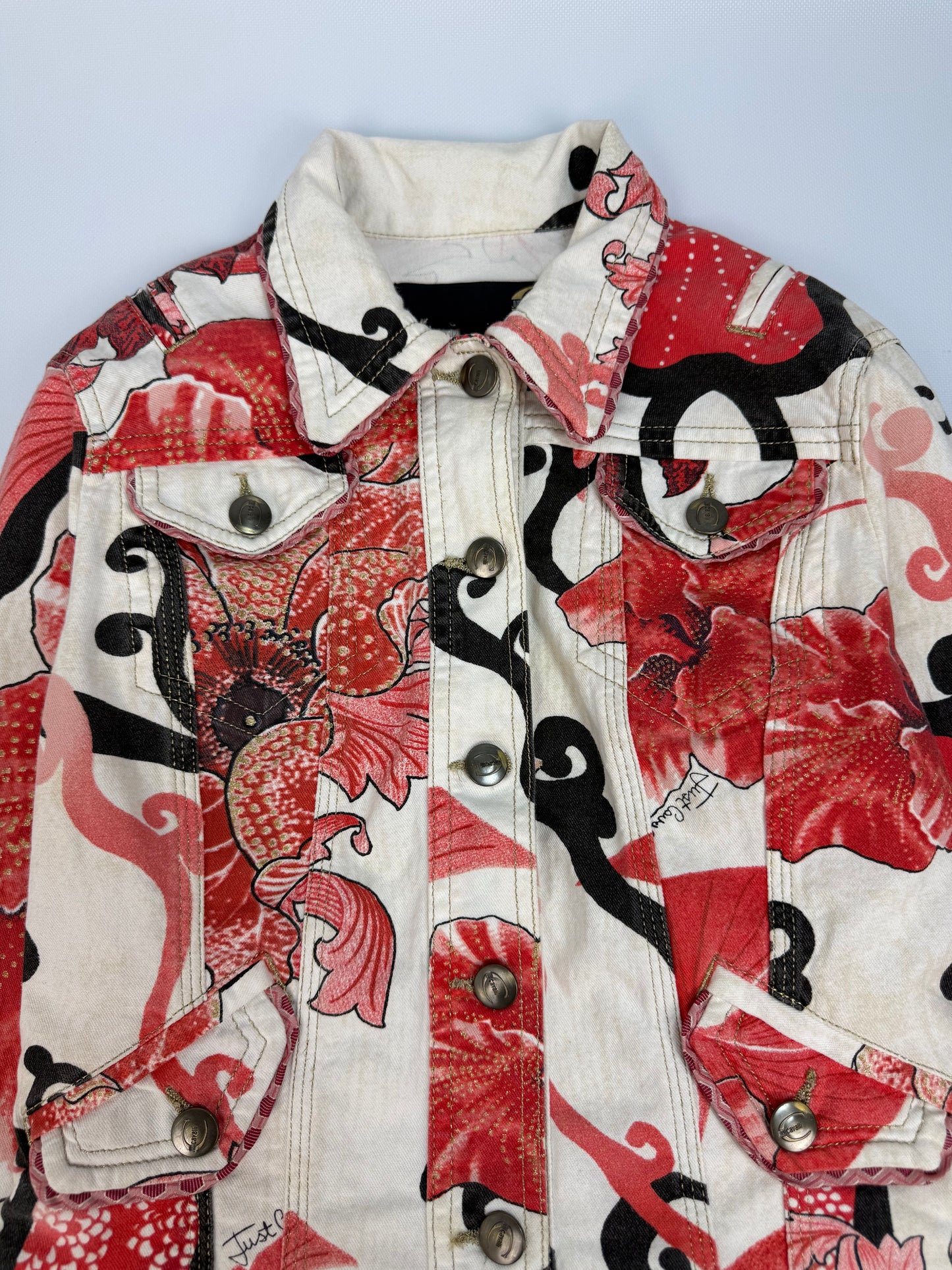 Vintage Just Cavalli Jacke rot / weiß Gr. XS