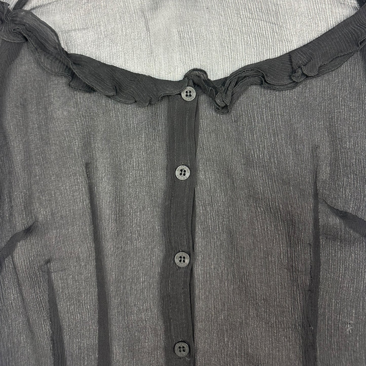 Vintage Moschino Jeans Mesh Bluse schwarz Damen L