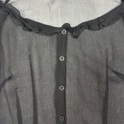 Vintage Moschino Jeans Mesh Bluse schwarz Damen L
