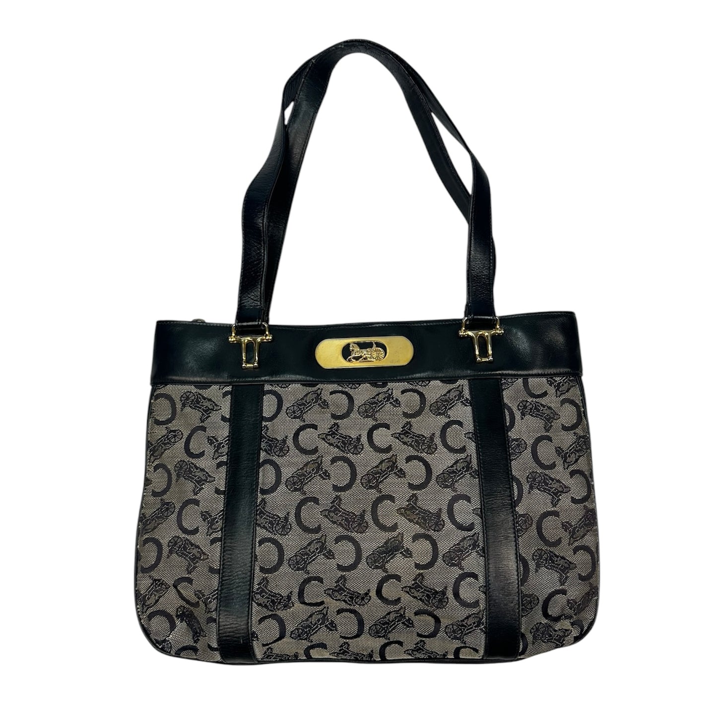 Vintage Coach Handtasche grau/gold