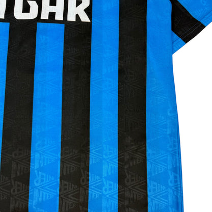 Vintage Umbro Inter Mailand Fußballtrikot blau / schwarz Gr. XL
