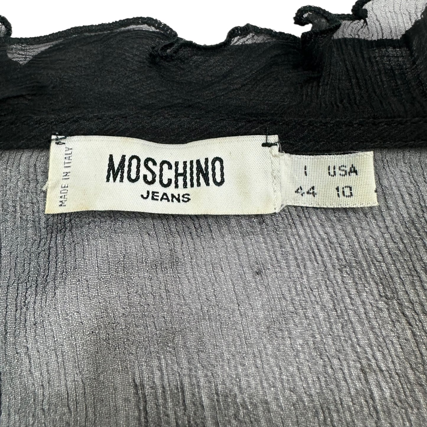 Vintage Moschino Jeans Mesh Bluse schwarz Damen L