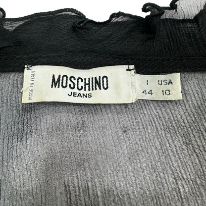 Vintage Moschino Jeans Mesh Bluse schwarz Damen L