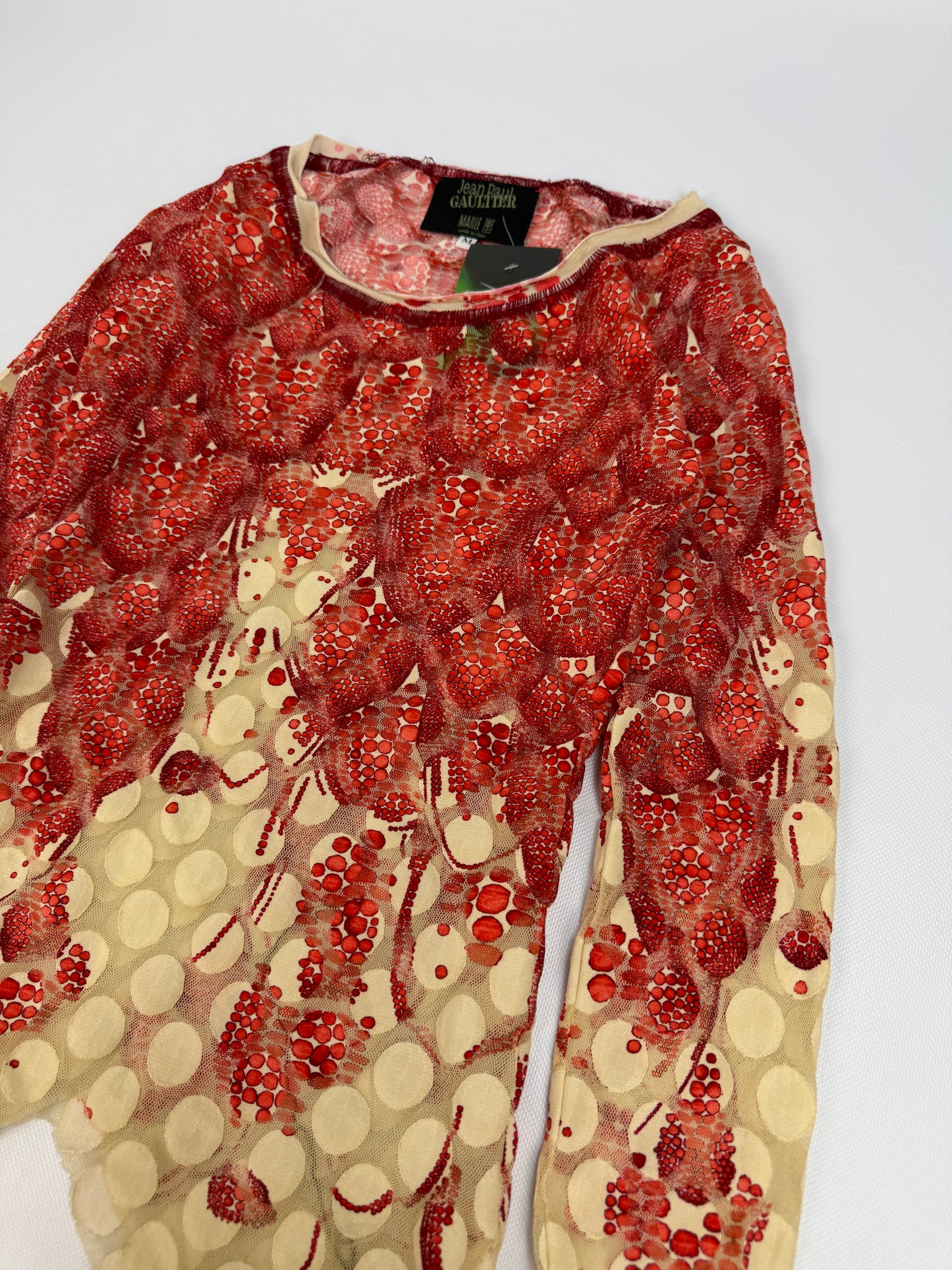 Vintage Jean Paul Gaultier Erdbeeren T-Shirt rot Gr. M