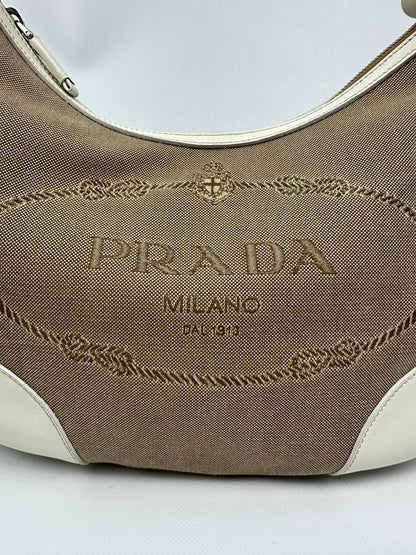 Prada Jacquard Handtasche beige/braun