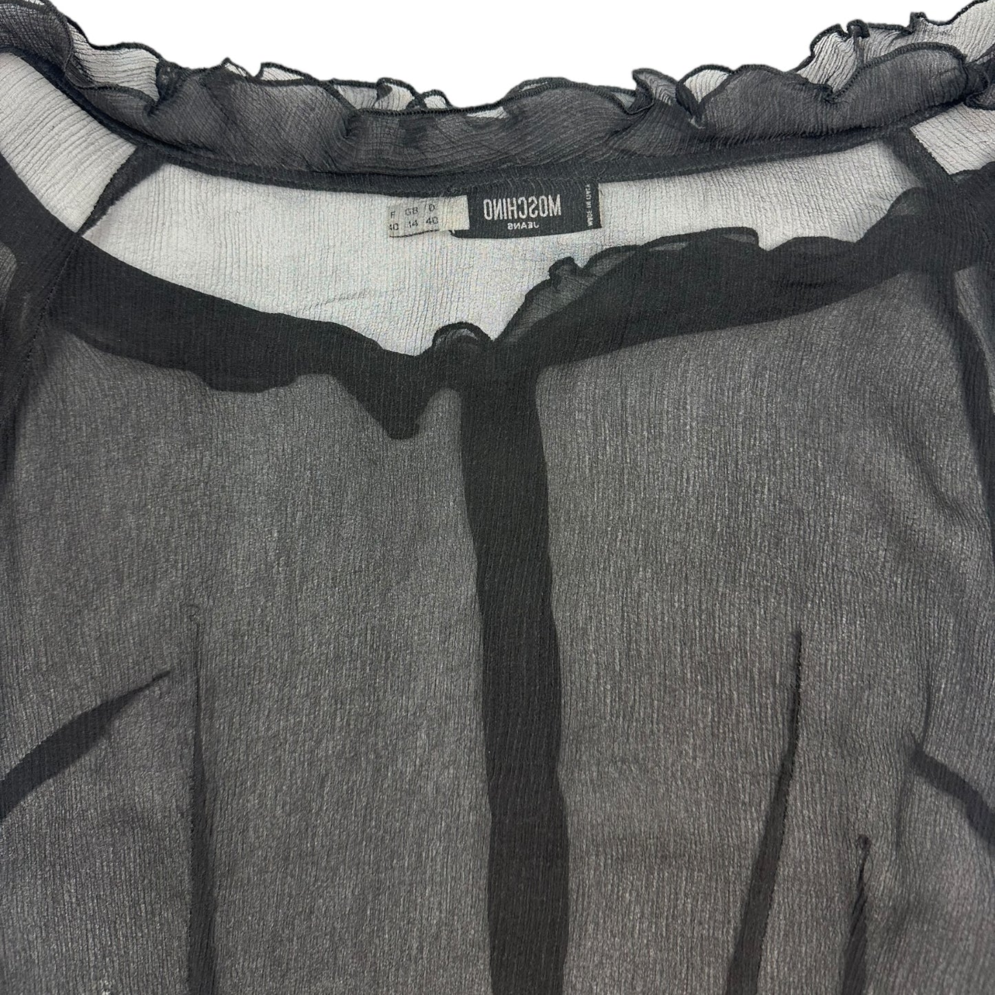 Vintage Moschino Jeans Mesh Bluse schwarz Damen L