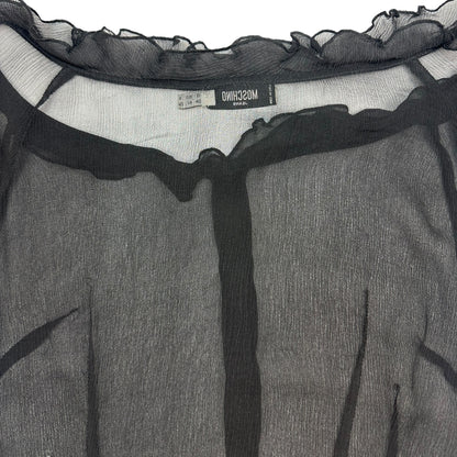 Vintage Moschino Jeans Mesh Bluse schwarz Damen L